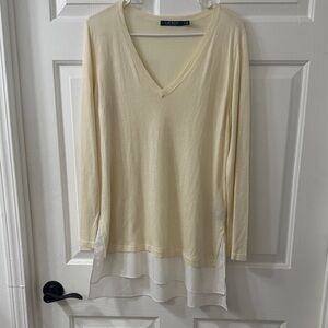 Lauren Ralph Lauren Cream Layered Long Sleeve Top